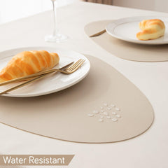 Premium Faux Leather Dining Table Mats, Beige - HOKIPO | Har Ghar ka Humsafar