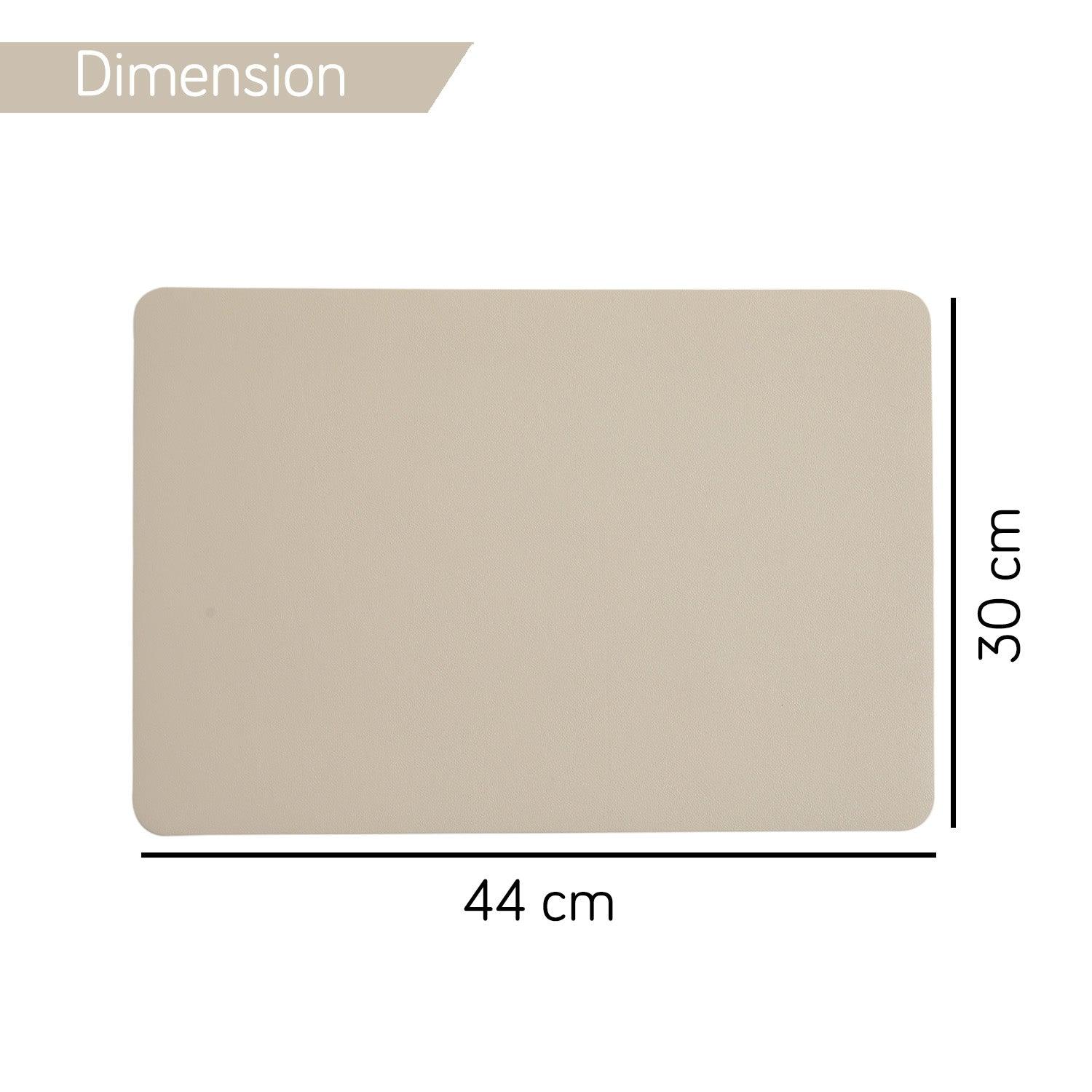 Premium Faux Leather Dining Table Mats, Beige - HOKIPO | Har Ghar ka Humsafar