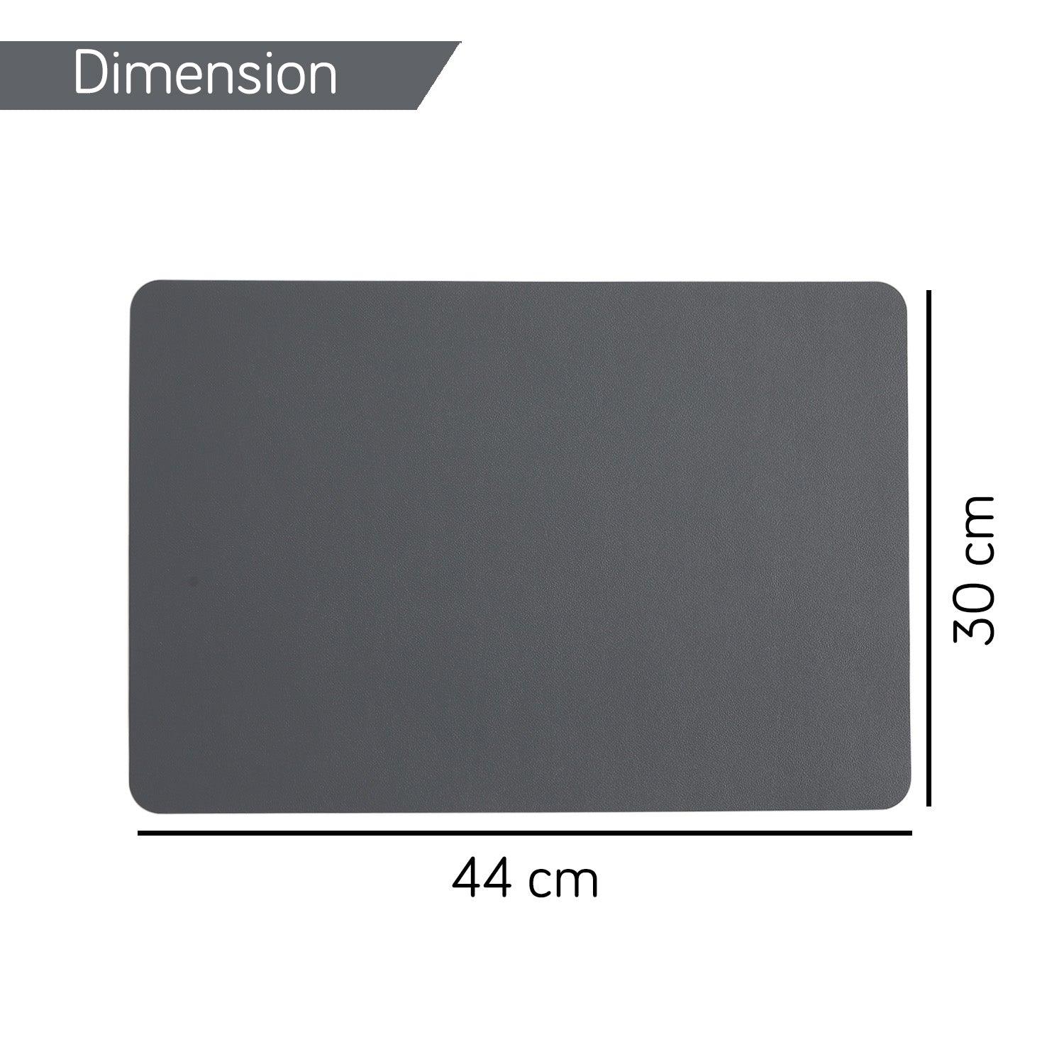 Premium Faux Leather Dining Table Mats, Dark Grey - HOKIPO | Har Ghar ka Humsafar