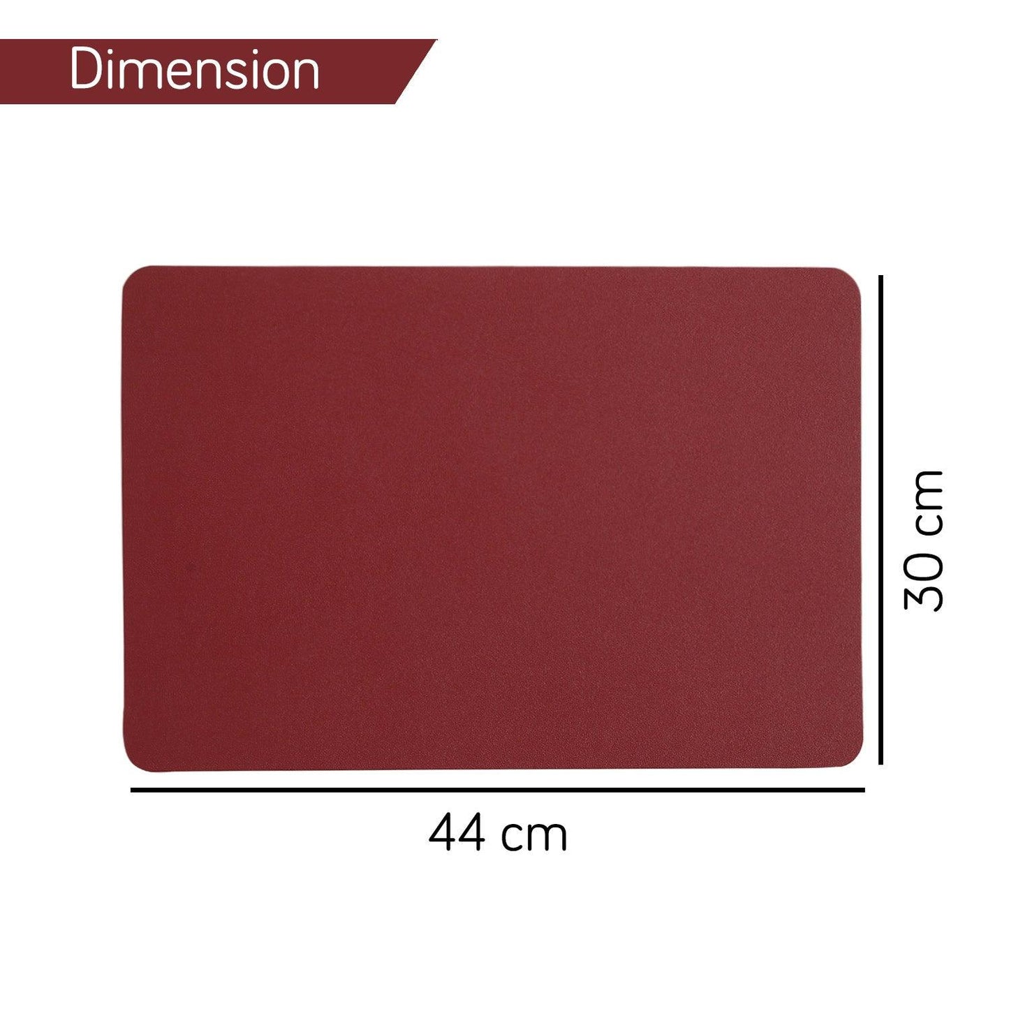 Premium Faux Leather Dining Table Mats, Dark Red - HOKIPO | Har Ghar ka Humsafar