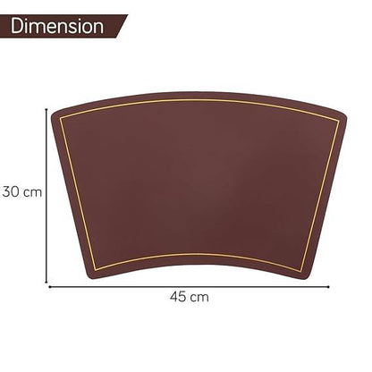 Premium Faux Leather Dining Table Mats, Deep Brown - HOKIPO | Har Ghar ka Humsafar