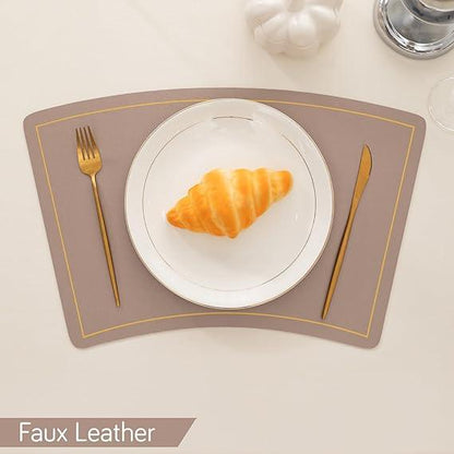 Premium Faux Leather Dining Table Mats, Desert Sand - HOKIPO | Har Ghar ka Humsafar