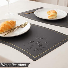 Premium Faux Leather Dining Table Mats, Graphite Grey - HOKIPO | Har Ghar ka Humsafar