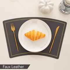 Premium Faux Leather Dining Table Mats, Graphite Grey - HOKIPO | Har Ghar ka Humsafar