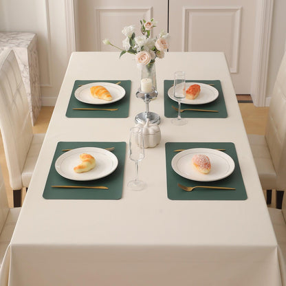 Premium Faux Leather Dining Table Mats, Green - HOKIPO | Har Ghar ka Humsafar