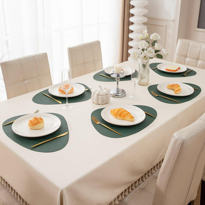 Premium Faux Leather Dining Table Mats, Juniper Green - HOKIPO | Har Ghar ka Humsafar