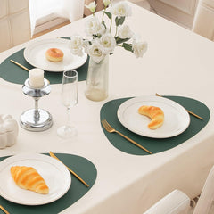 Premium Faux Leather Dining Table Mats, Juniper Green - HOKIPO | Har Ghar ka Humsafar