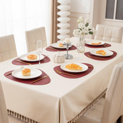 Premium Faux Leather Dining Table Mats, Maroon - HOKIPO | Har Ghar ka Humsafar