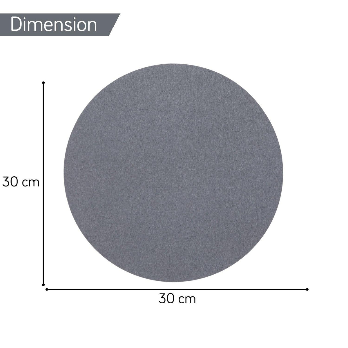 Premium Faux Leather Dining Table Round Mats, Anchor Grey - HOKIPO | Har Ghar ka Humsafar