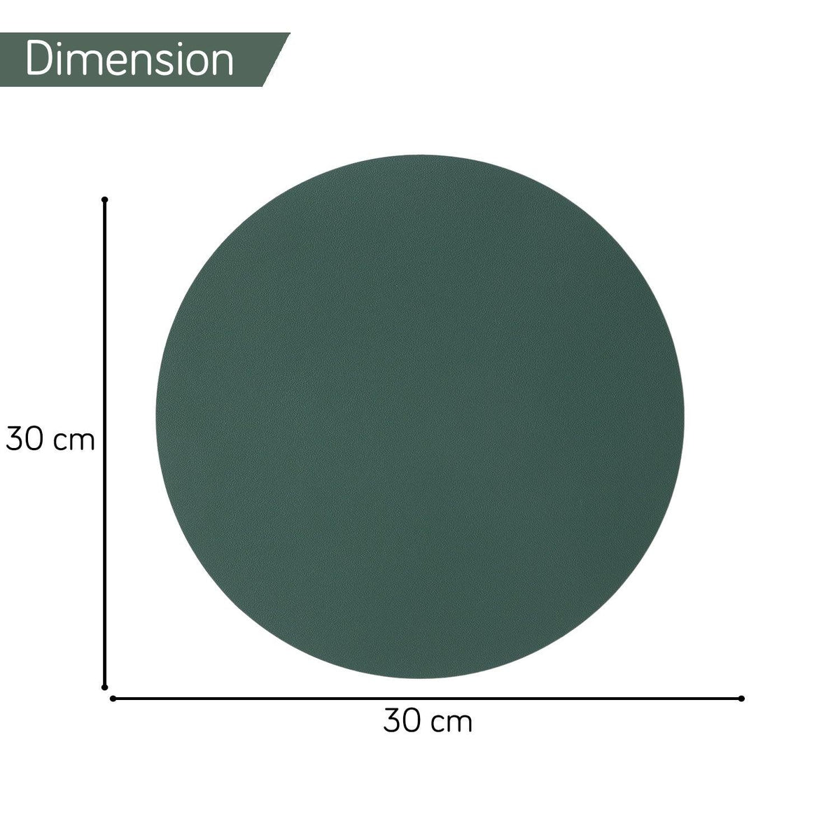 Premium Faux Leather Dining Table Round Mats, Juniper Green - HOKIPO | Har Ghar ka Humsafar