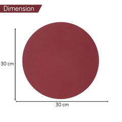 Premium Faux Leather Dining Table Round Mats, Maroon - HOKIPO | Har Ghar ka Humsafar