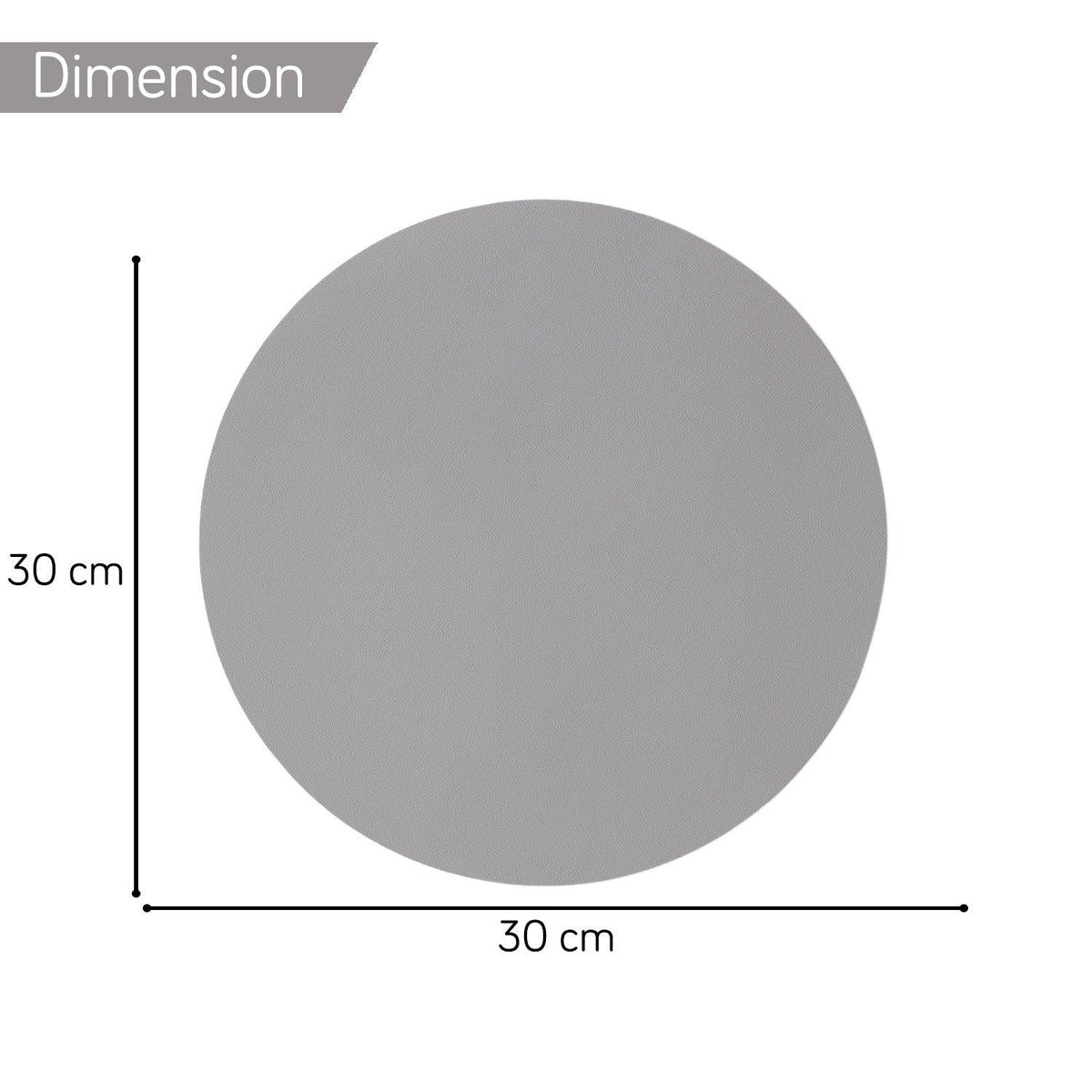 Premium Faux Leather Dining Table Round Mats, Moon Grey - HOKIPO | Har Ghar ka Humsafar