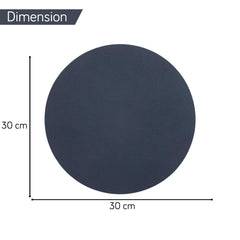 Premium Faux Leather Dining Table Round Mats, Navy Blue - HOKIPO | Har Ghar ka Humsafar