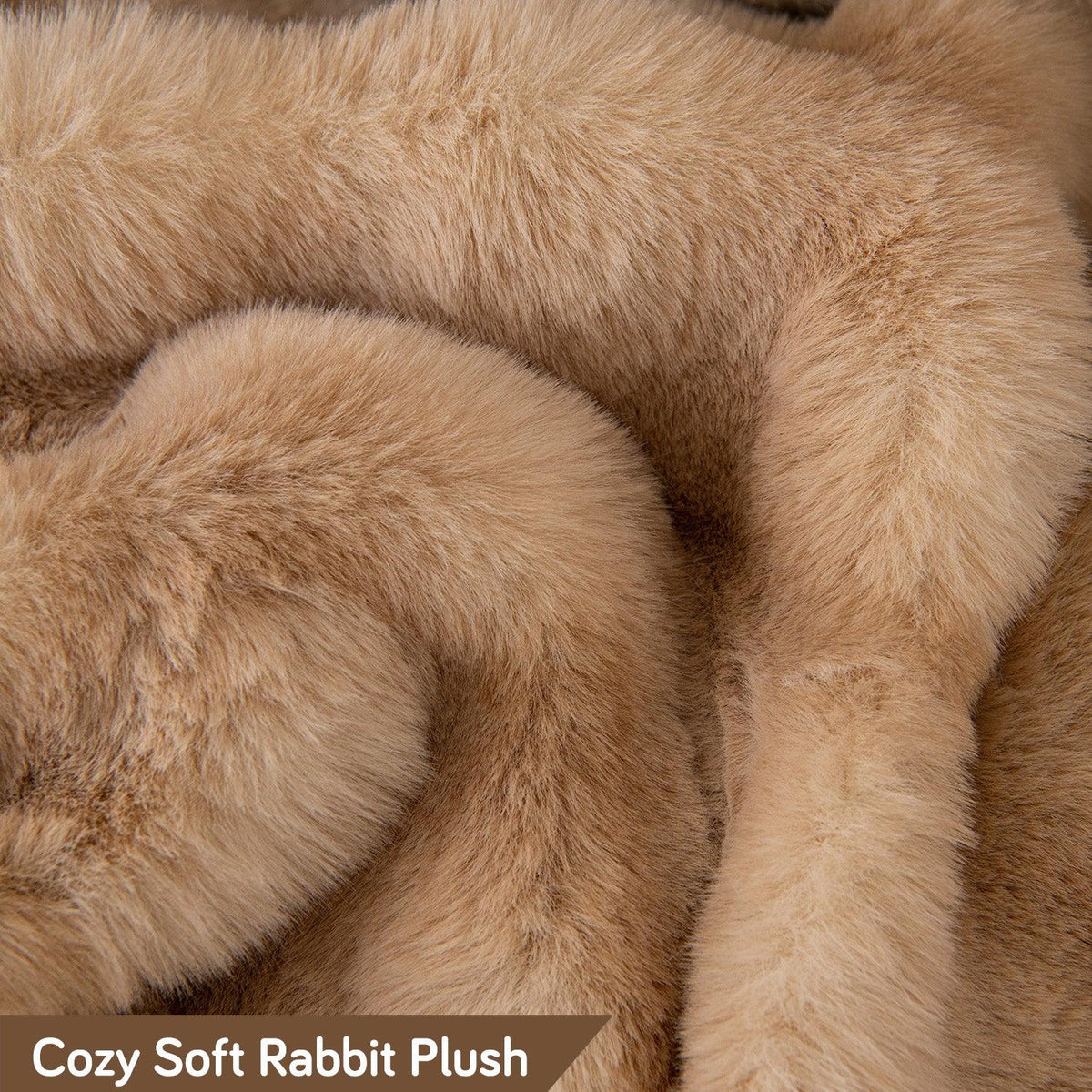 Cozy Premium Brown Gradient Faux Rabbit Wool Sofa Throw Blanket​ | HOKIPO