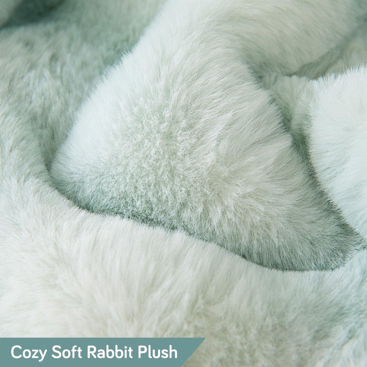 Cozy Premium Green Gradient Faux Rabbit Wool Sofa Throw Blanket​ | HOKIPO