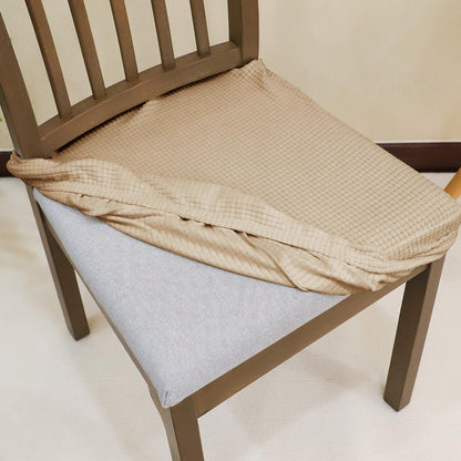 Premium Jacquard Dining Chair Seat Cushion Cover, Beige - HOKIPO | Har Ghar ka Humsafar