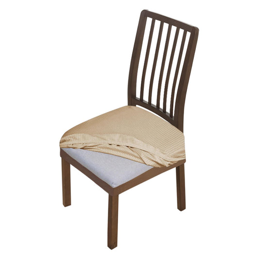 Premium Jacquard Dining Chair Seat Cushion Cover, Beige - HOKIPO | Har Ghar ka Humsafar