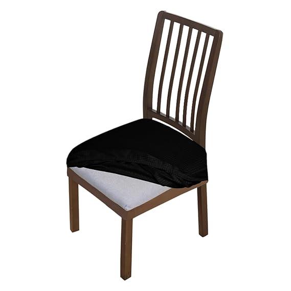 Premium Jacquard Dining Chair Seat Cushion Cover, Black - HOKIPO | Har Ghar ka Humsafar