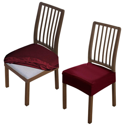 Premium Jacquard Dining Chair Seat Cushion Cover, Burgundy - HOKIPO | Har Ghar ka Humsafar