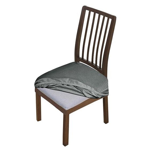 Premium Jacquard Dining Chair Seat Cushion Cover, Dark Grey - HOKIPO | Har Ghar ka Humsafar