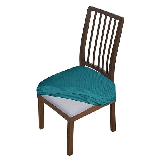 Premium Jacquard Dining Chair Seat Cushion Cover, Light Blue - HOKIPO | Har Ghar ka Humsafar