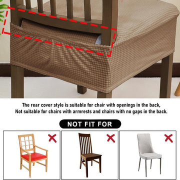 Premium Jacquard Dining Chair Seat Cushion Cover, Light Brown - HOKIPO | Har Ghar ka Humsafar