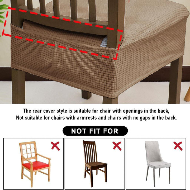 Premium Jacquard Dining Chair Seat Cushion Cover, Light Brown - HOKIPO | Har Ghar ka Humsafar