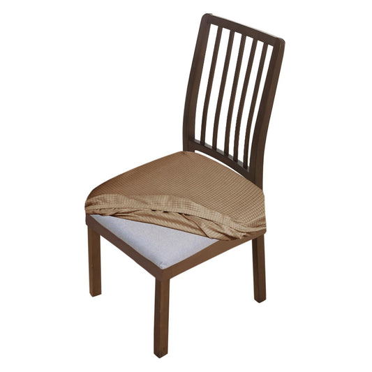 Premium Jacquard Dining Chair Seat Cushion Cover, Light Brown - HOKIPO | Har Ghar ka Humsafar