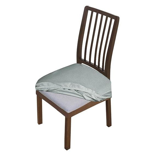 Premium Jacquard Dining Chair Seat Cushion Cover, Light Grey - HOKIPO | Har Ghar ka Humsafar