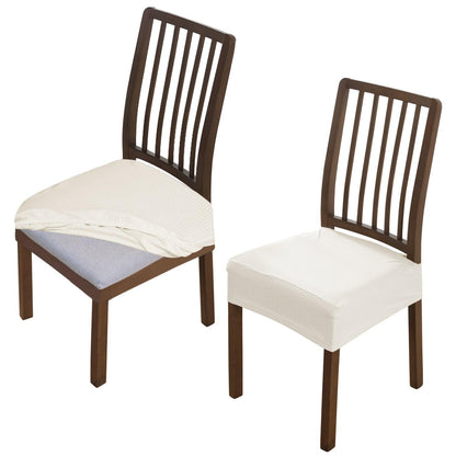 Premium Jacquard Dining Chair Seat Cushion Cover, Off White - HOKIPO | Har Ghar ka Humsafar