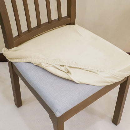 Premium Original Velvet Dining Chair Seat Cushion Cover, Beige - HOKIPO | Har Ghar ka Humsafar