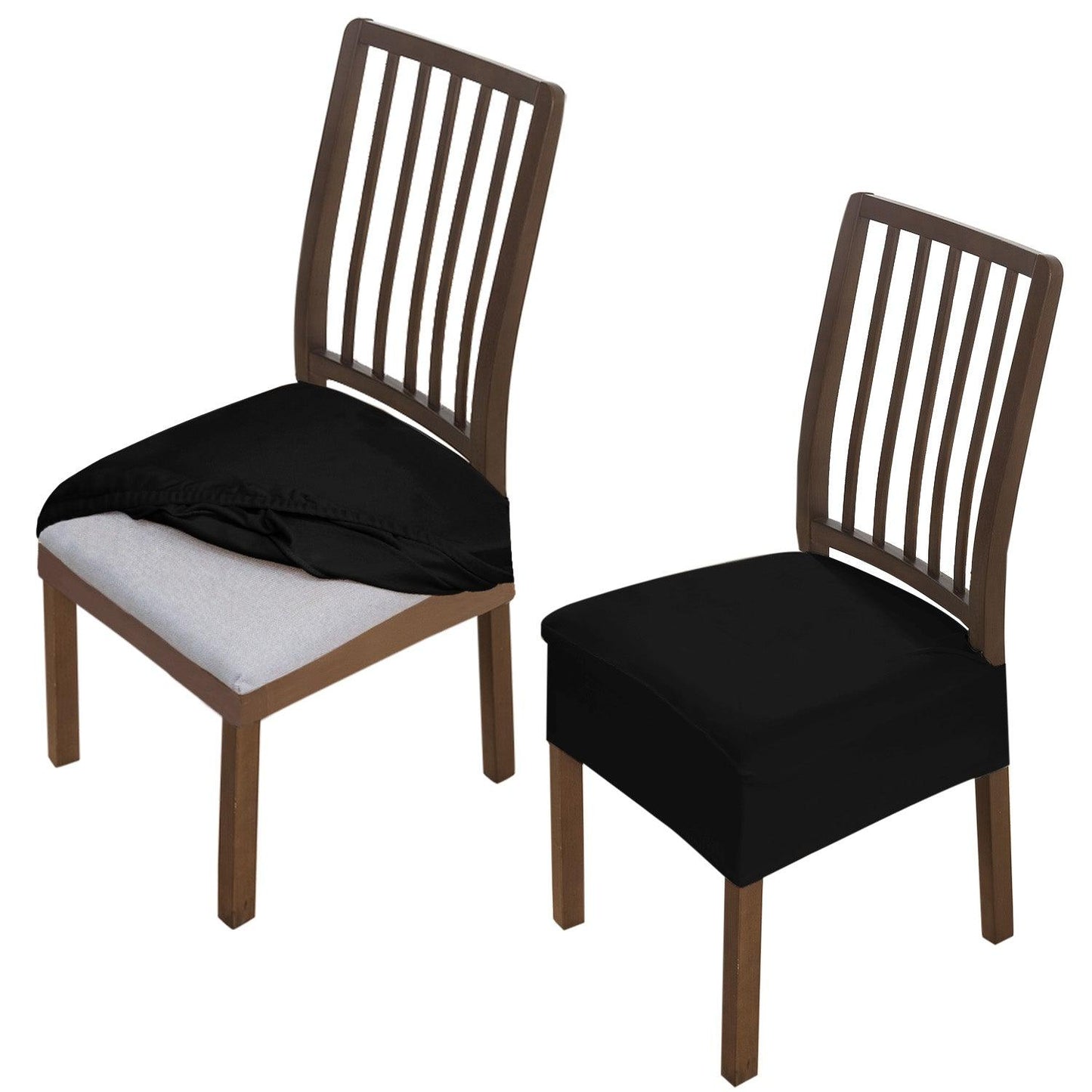 Premium Original Velvet Dining Chair Seat Cushion Cover, Black - HOKIPO | Har Ghar ka Humsafar