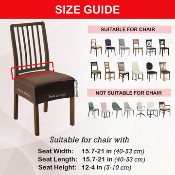 Premium Original Velvet Dining Chair Seat Cushion Cover, Brown - HOKIPO | Har Ghar ka Humsafar