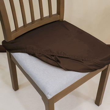 Premium Original Velvet Dining Chair Seat Cushion Cover, Brown - HOKIPO | Har Ghar ka Humsafar