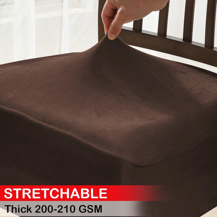 Premium Original Velvet Dining Chair Seat Cushion Cover, Brown - HOKIPO | Har Ghar ka Humsafar
