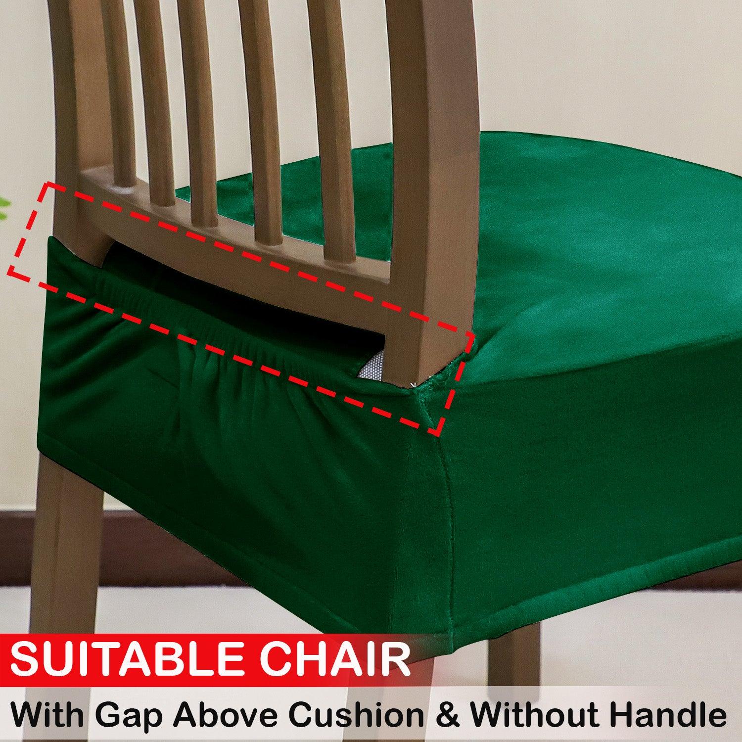 Premium Original Velvet Dining Chair Seat Cushion Cover, Hunter Green - HOKIPO | Har Ghar ka Humsafar