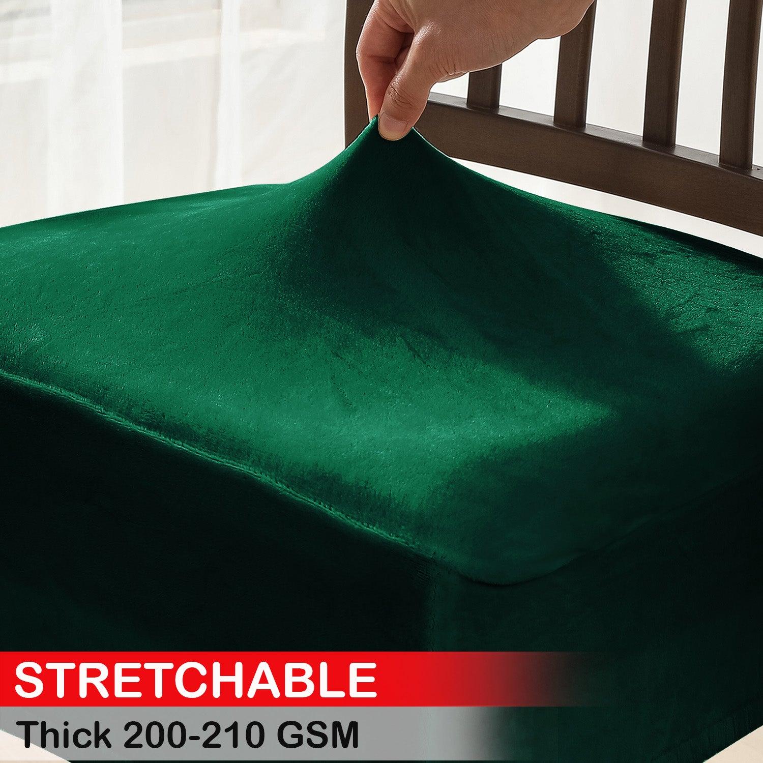 Premium Original Velvet Dining Chair Seat Cushion Cover, Hunter Green - HOKIPO | Har Ghar ka Humsafar