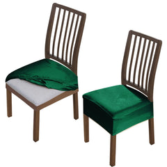 Premium Original Velvet Dining Chair Seat Cushion Cover, Hunter Green - HOKIPO | Har Ghar ka Humsafar