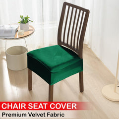 Premium Original Velvet Dining Chair Seat Cushion Cover, Hunter Green - HOKIPO | Har Ghar ka Humsafar