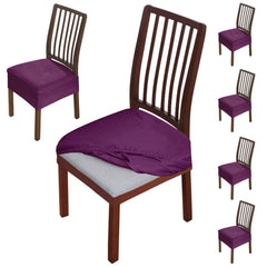 Premium Original Velvet Dining Chair Seat Cushion Cover, Purple - HOKIPO | Har Ghar ka Humsafar