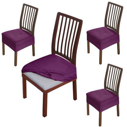 Premium Original Velvet Dining Chair Seat Cushion Cover, Purple - HOKIPO | Har Ghar ka Humsafar