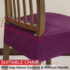 Premium Original Velvet Dining Chair Seat Cushion Cover, Purple - HOKIPO | Har Ghar ka Humsafar