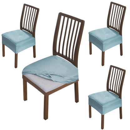 Premium Original Velvet Dining Chair Seat Cushion Cover, Sky Blue - HOKIPO | Har Ghar ka Humsafar