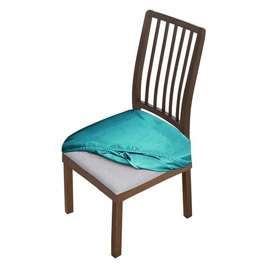 Premium Original Velvet Dining Chair Seat Cushion Cover, Turquoise - HOKIPO | Har Ghar ka Humsafar