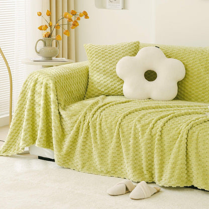 Premium Rabbit Plush Sofa Throw, Pastel Green - HOKIPO | Har Ghar ka Humsafar