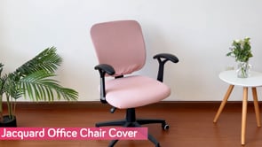 Stretchable Jacquard Office Chair Slipcover for Rotating Chair, Burgundy