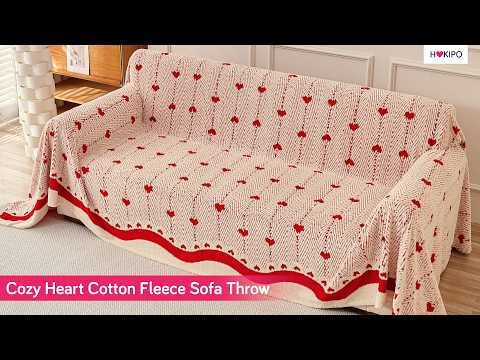 Cozy Heart Cotton Fleece Sofa Throw – HOKIPO | Har Ghar ka Humsafar