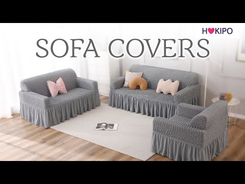 Elastic Stretchable 280 GSM Bubble Sofa Cover with Frill, Navy Blue