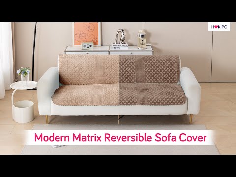 Modern Matrix 5-Seater Reversible Sofa Cover (3+1+1), Deep Grey