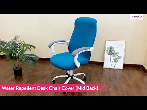 Water Repellent Office Chair Cover for Desk Chair (Mid-Back) – 210 GSM Stretch Jacquard – Washable, Durable & Anti-Slip – Fits Mid-Back Office Chairs, Black